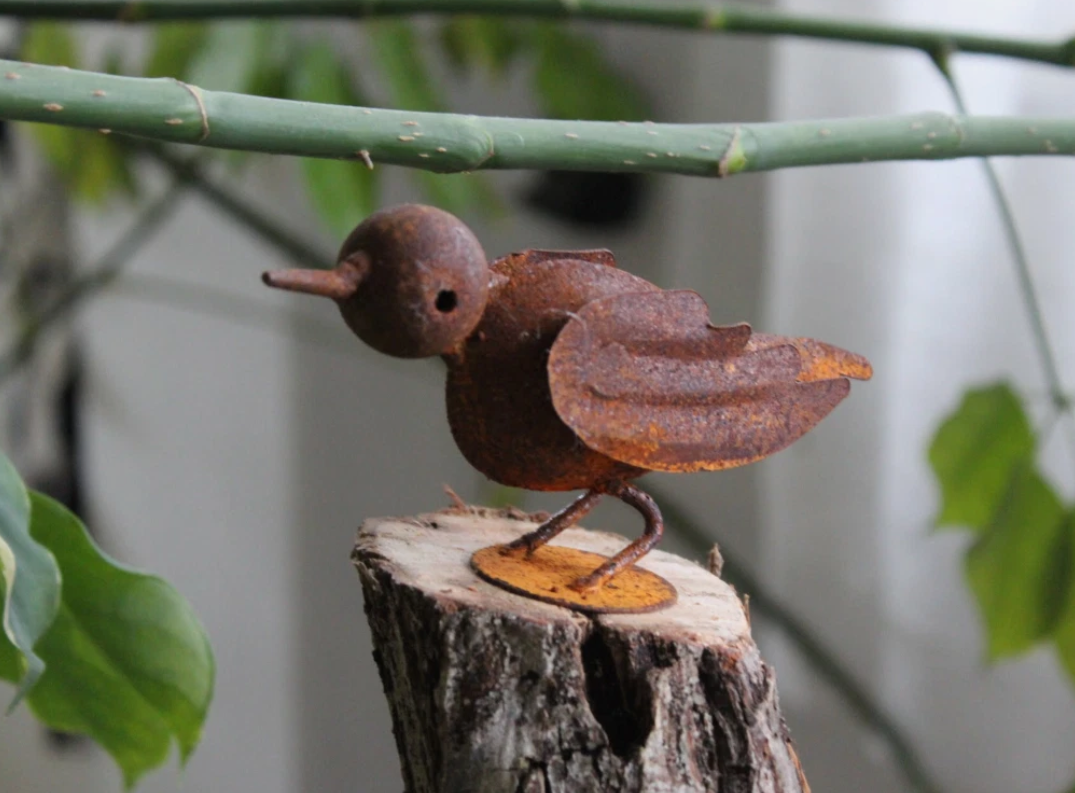 Garten Vogel aus Metall , klein Vogel , Rost ,031790