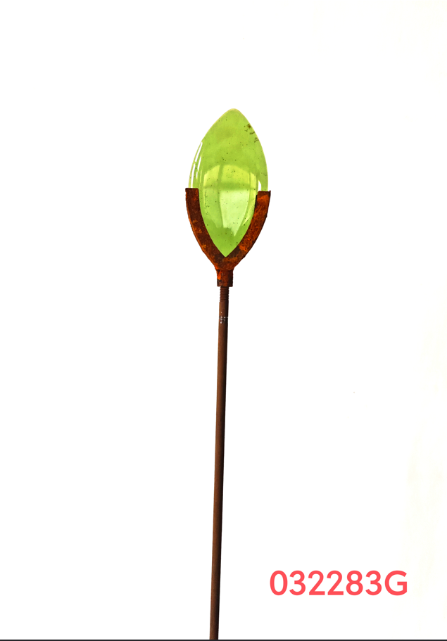 Edelrost Gartenstecker mit Glasdeko für Garten und Terrasse ,032283