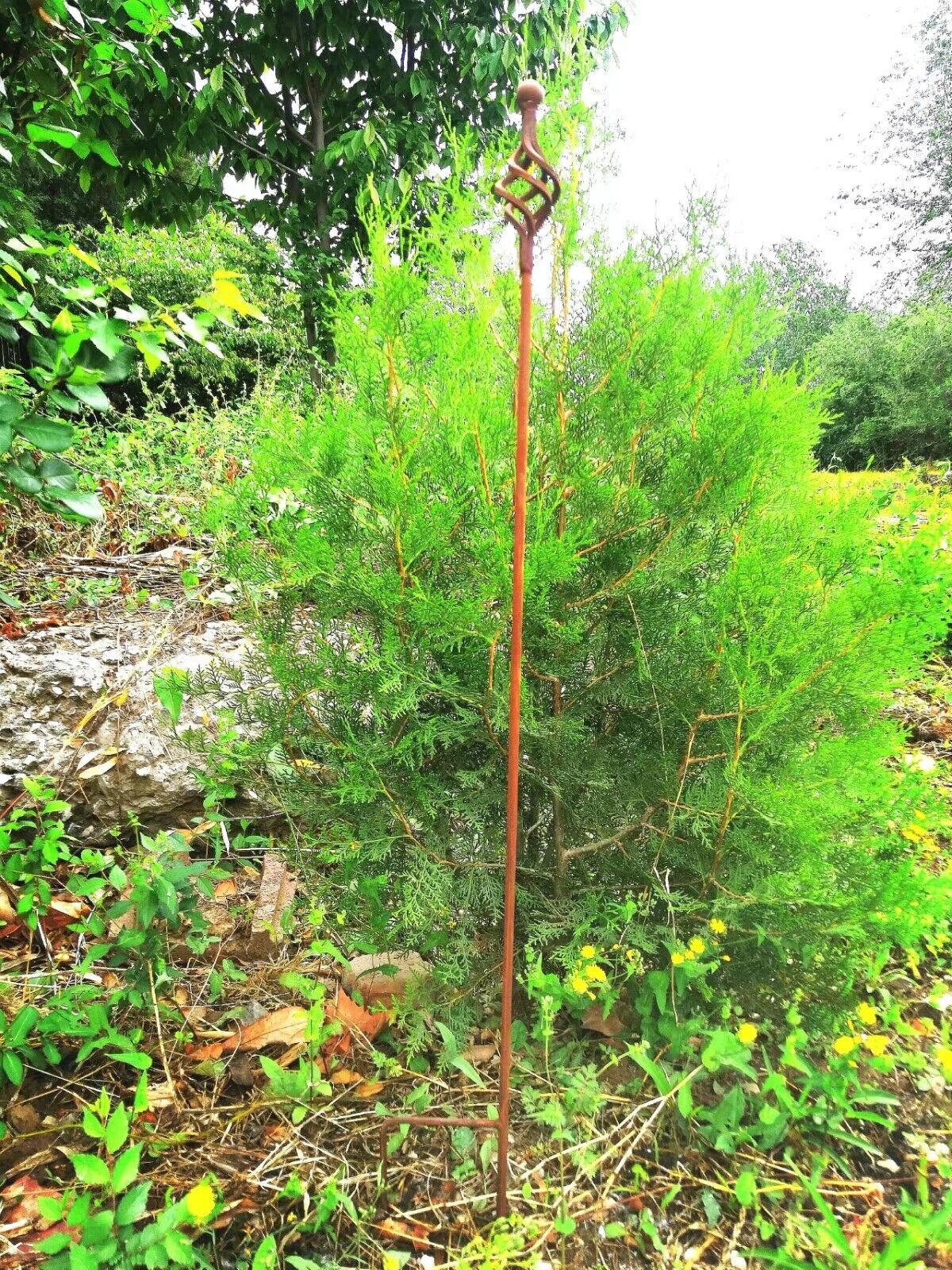 Gartenstecker dekorativer Eisen Rankhilfe Beetstecker Rankstab Rost Me – Sino Han