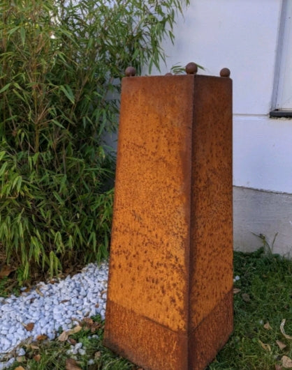 Edelrost Garten Feuerschale Pflanzschale D50cm mit Ständer Höhe 100 cm