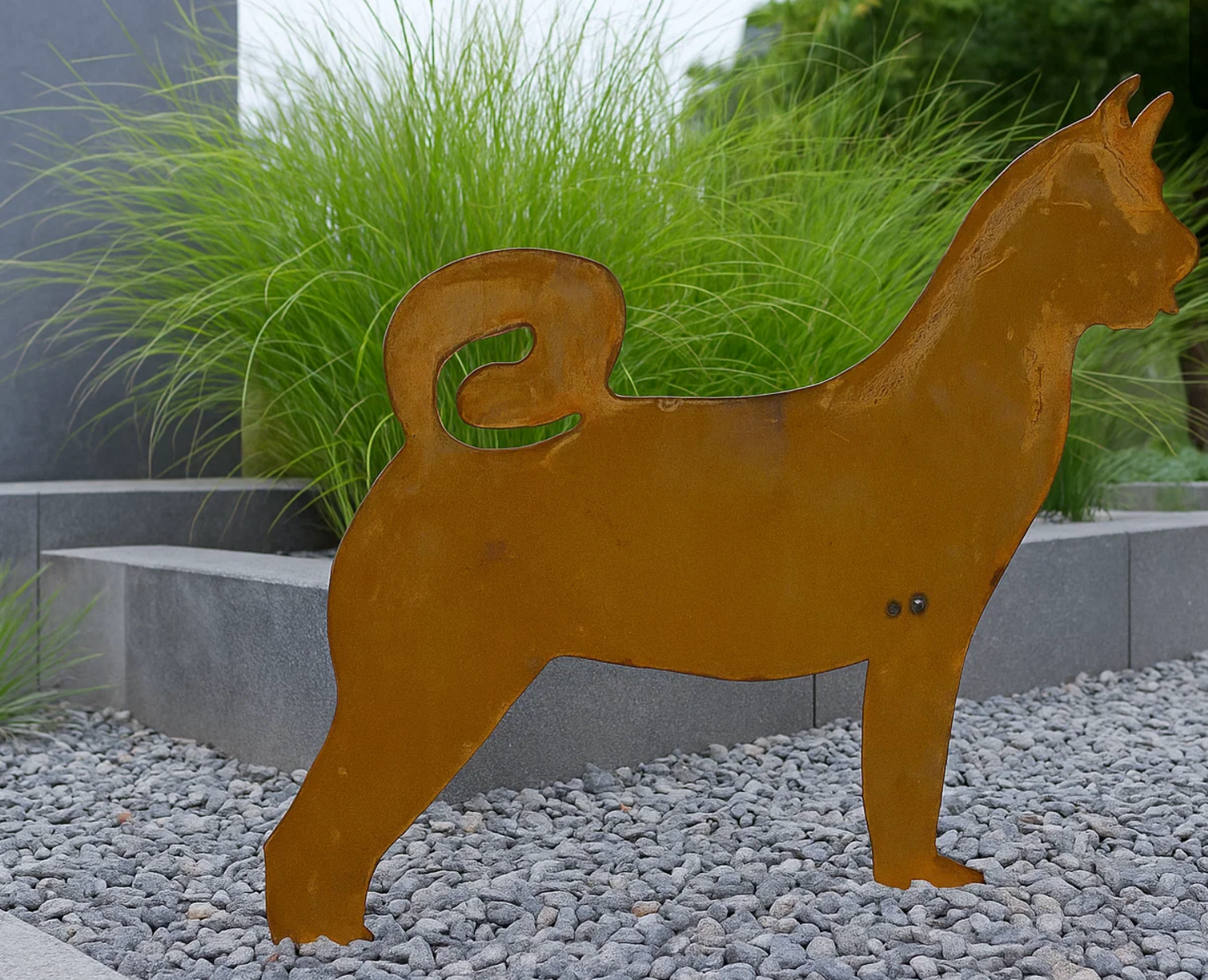 Edelrost Garten Figuren Hund, Höhe: 45 cm,Länge: 45 cm