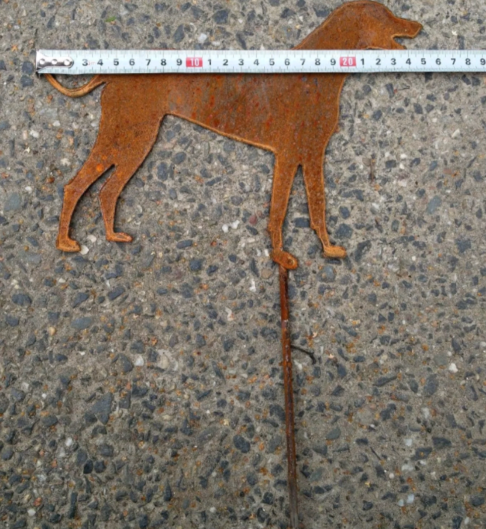 Edelrost Garten Hund ,Gartenstecker Gartendeko 032223