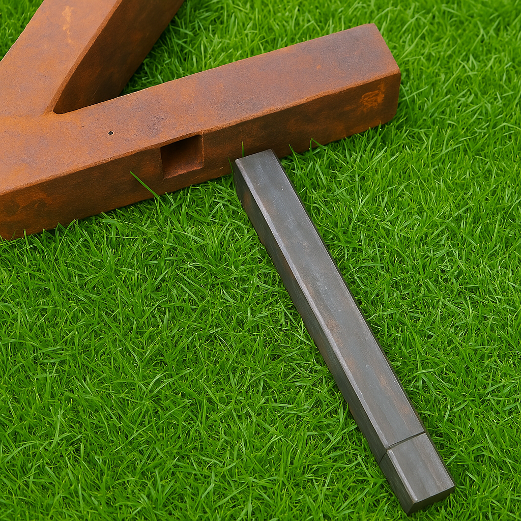 Rusty metal house number rust garden stake H40cm, 032062