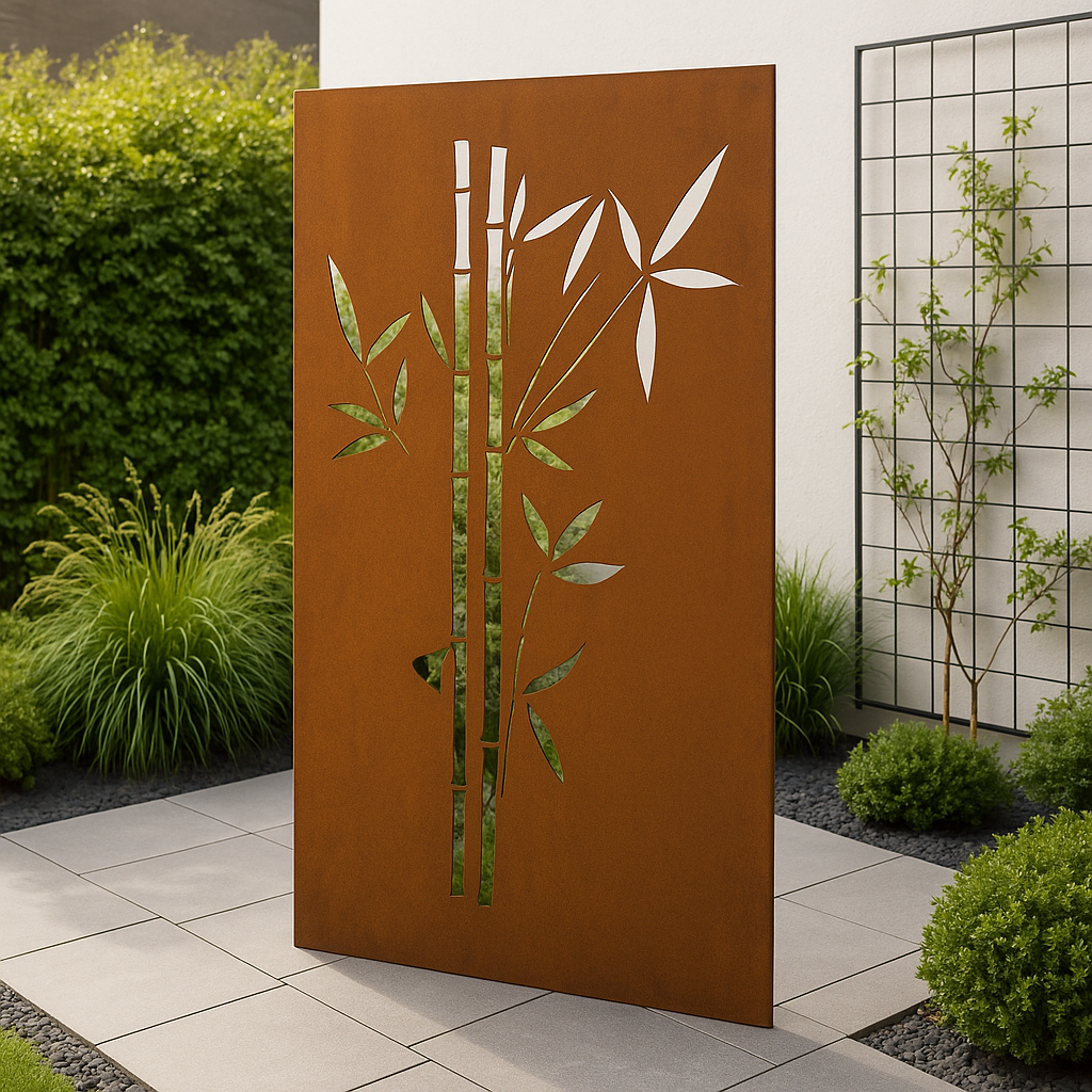 Edelrost Garten Sichtschutzwand aus CortenStahl 1.2mm ,Höhe 180cm