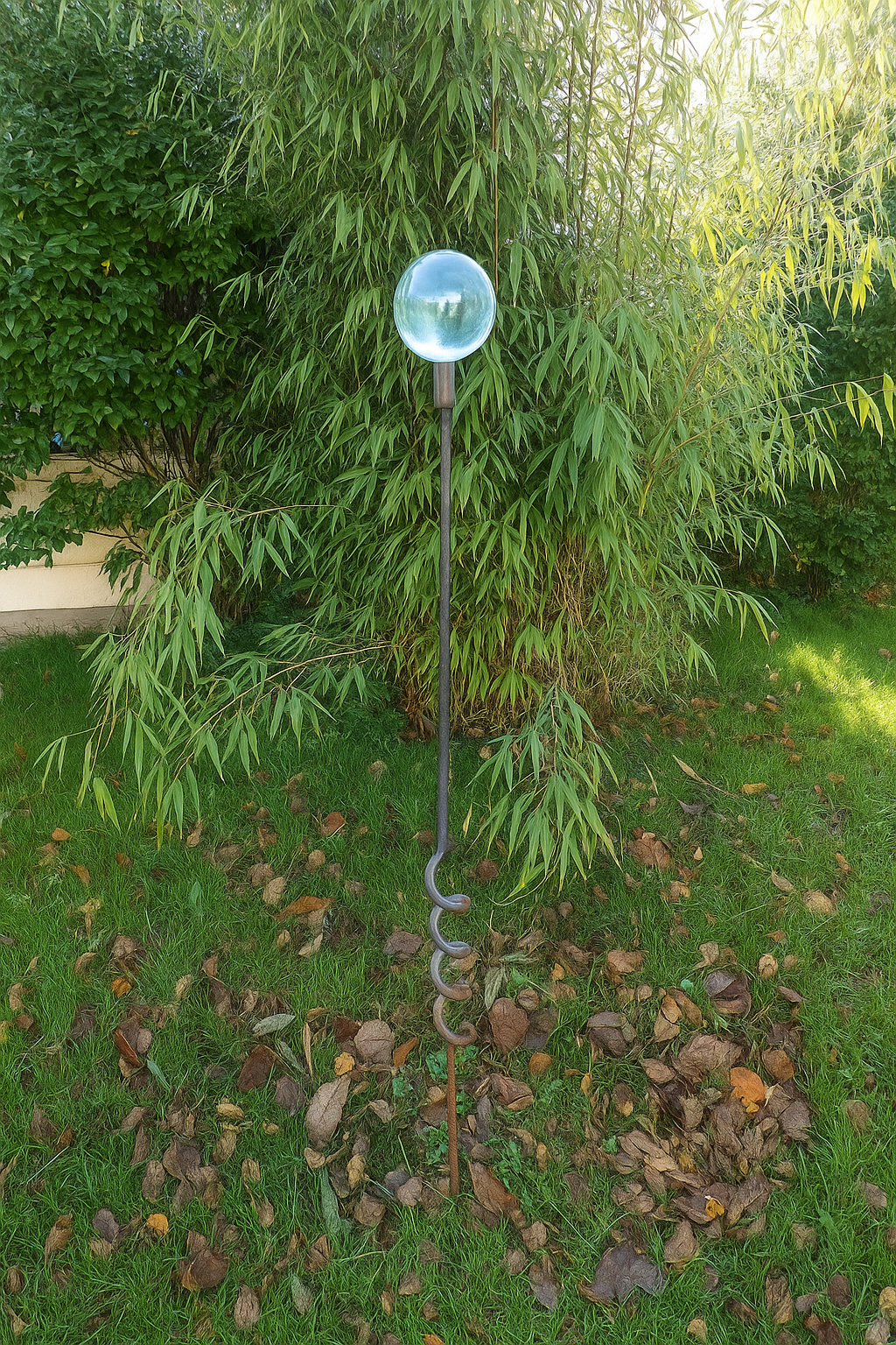 Gartenstecker mit Glaskugel 8cm , Höhe: 117 cm