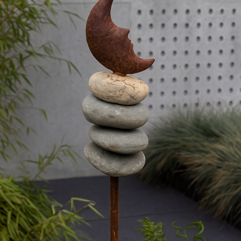 Gartenstecker aus Metall und Stein, H104cm ,030868