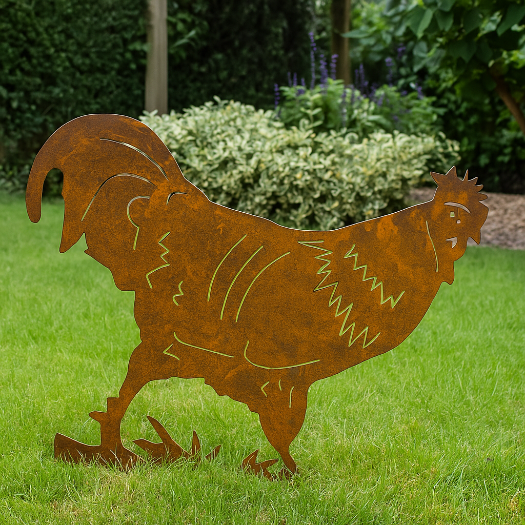 Edelrost Garten Gockel Gartendeko， 40*35cm ， 030611