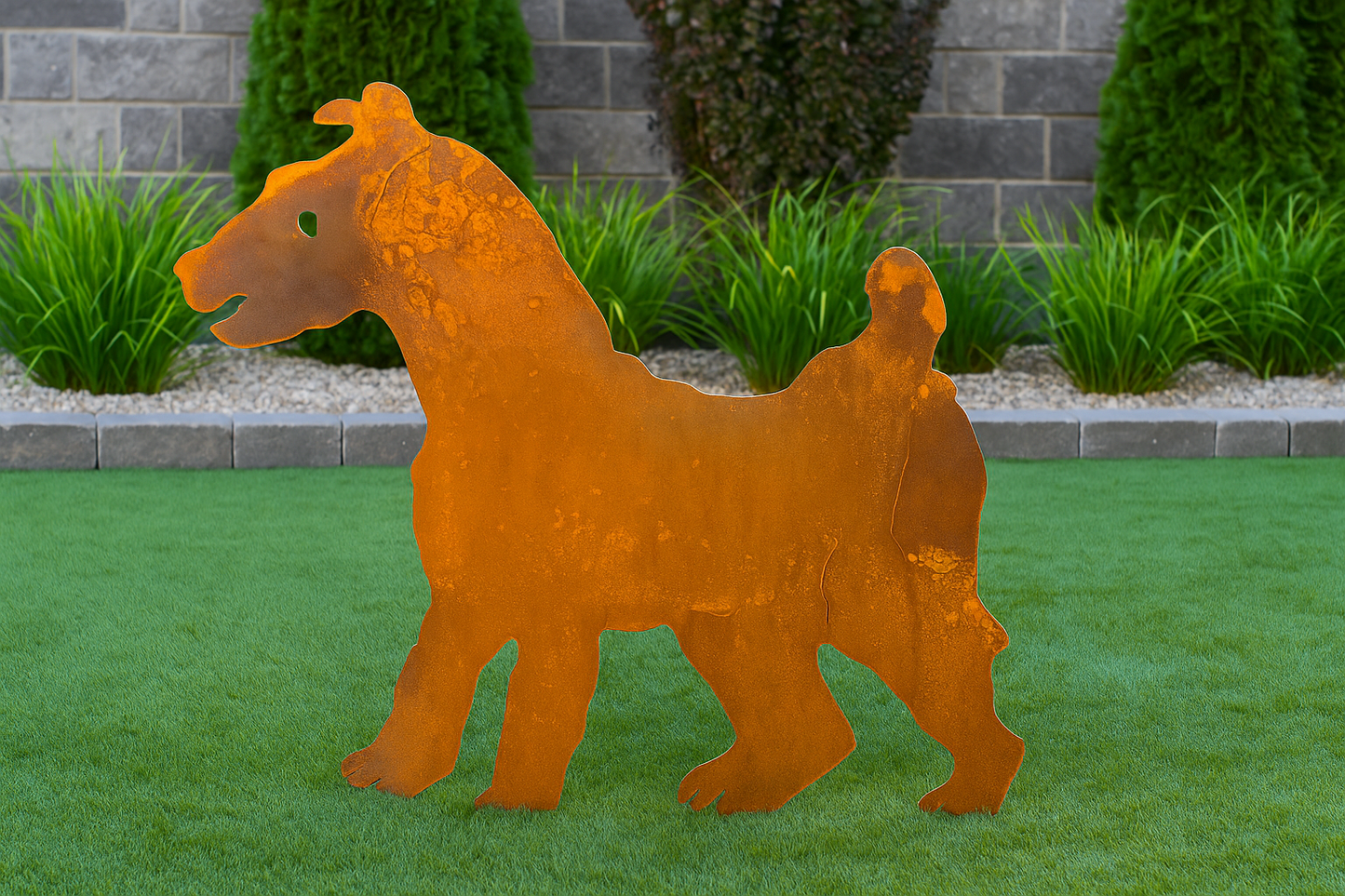 Edelrost Garten Hund ,Gartendeko ,Länge: 60 cm ,030658