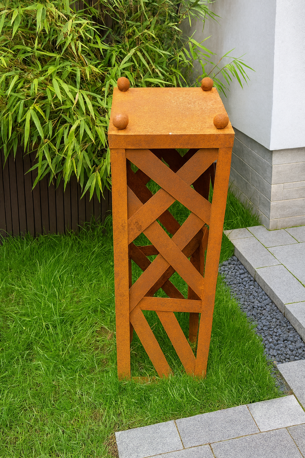 Garden column rust rust flower column garden decoration rust column