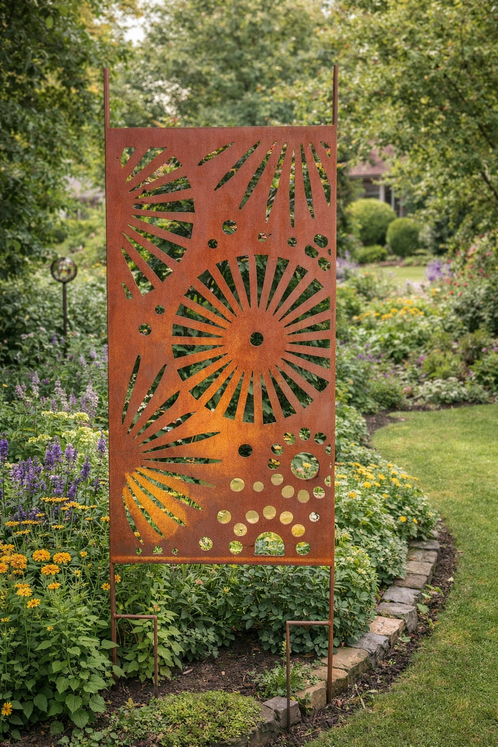 Garten Sichtschutzwand aus Metall , S 8