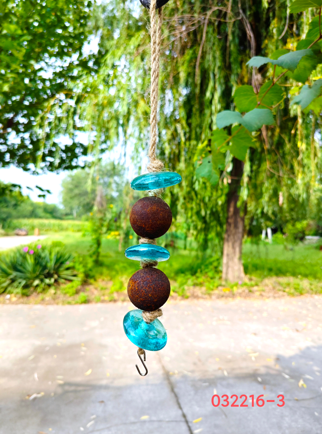 Edelrost Vogelhaus Futterhaus zum Aufhängen aus Metall ,mit Glas 032216-3