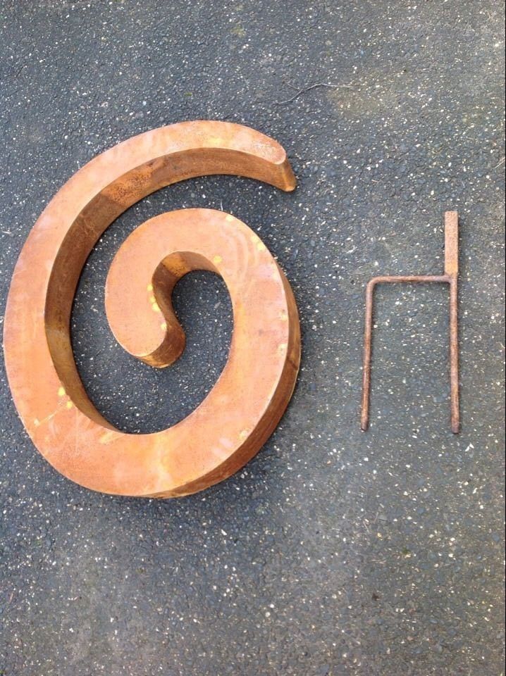 Edelrost Gartenskulptur Spirale , L55cm B8cm H67cm, Handarbeit 029812