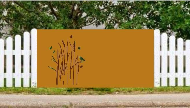 Patina garden fences metal fence iron fence wrought iron fence fence elements rust 032084