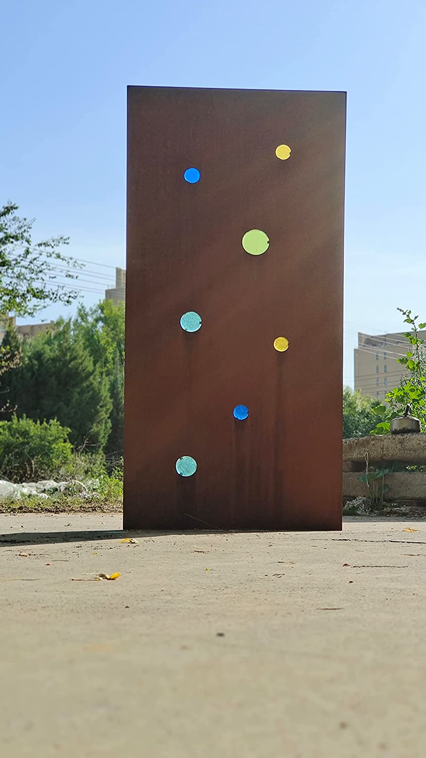 Edelrost Garten Sichtschutz aus Metall 1mm , mit Glas