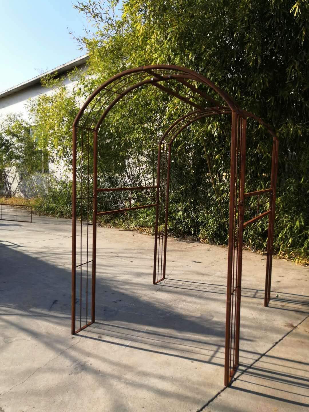 Griglia rampicante da giardino in ruggine Edelrost, arco per rose, supporto rampicante da giardino 031992 B130 * L180 * H220cm