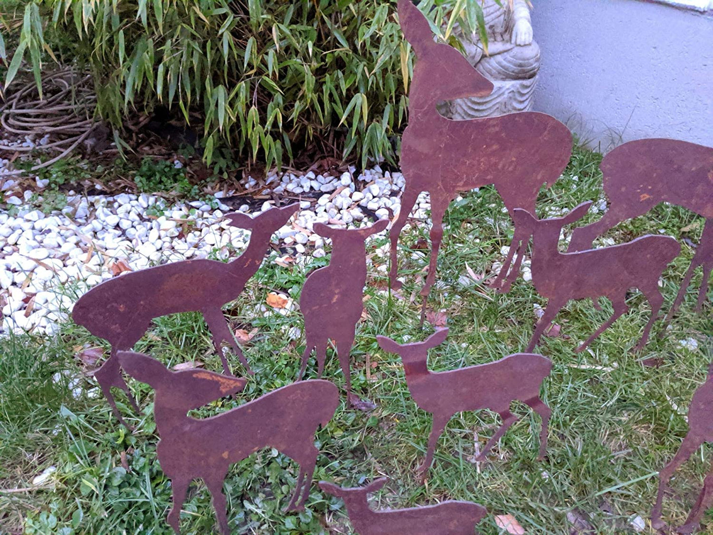 Edelrost Hirschfamilie Metall-Hirsch Rost Weihnachtsdeko