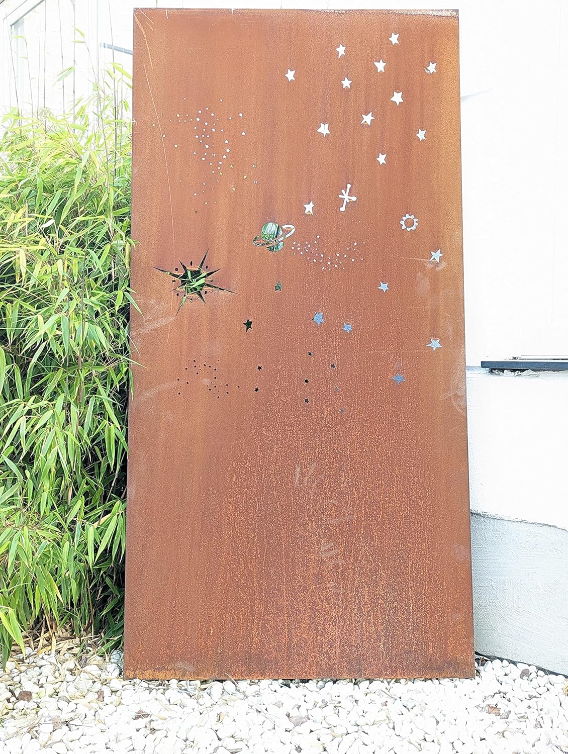 Edelrost Garten Sichtschutzwand 'Space' aus Metall 1mm 032169-2