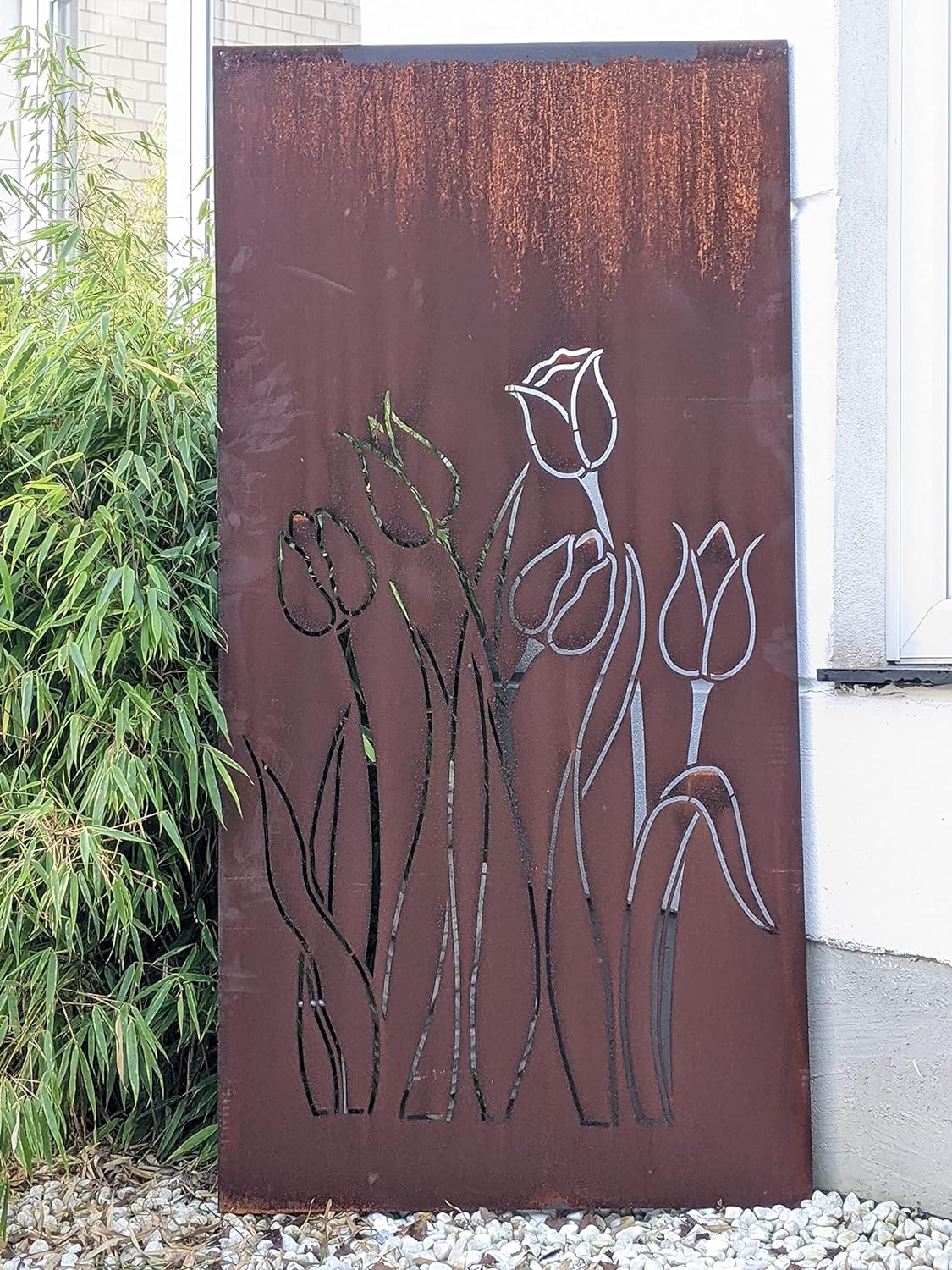 Edelrost Garten Sichtschutz ''Tulpe'', aus Metall 1mm 032161-2