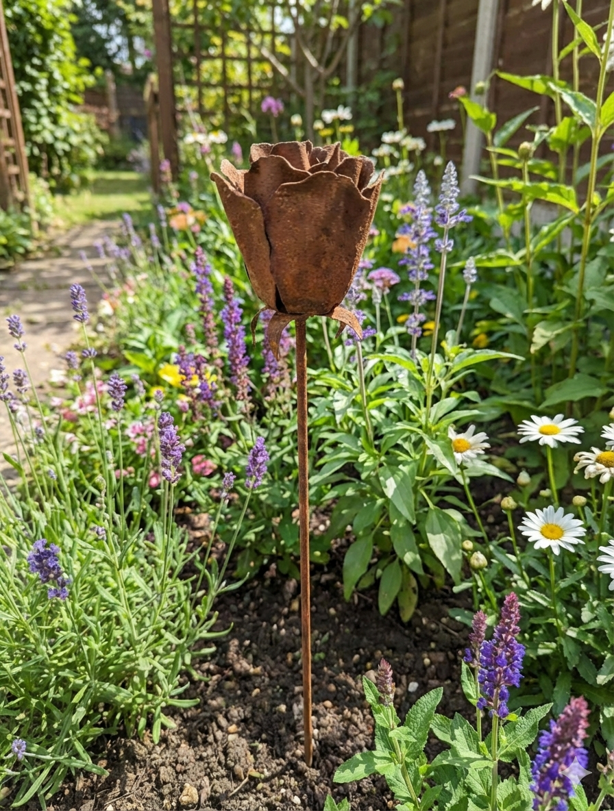 Edelrost puntale da giardino Rose da giardino ruggine puntale per aiuola fiori da giardino 029564 51*21*17