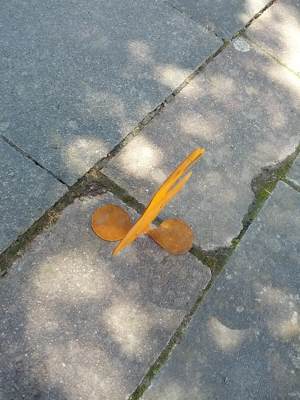 Gartendeko Ente aus Metall, Rost , 030621