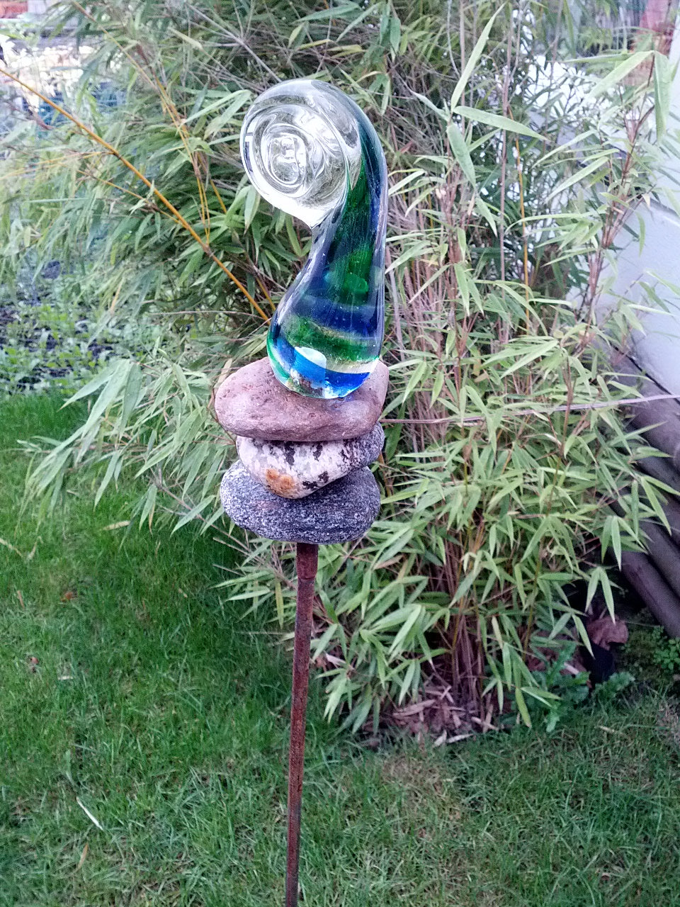 Garden decoration, garden stake, glass decoration