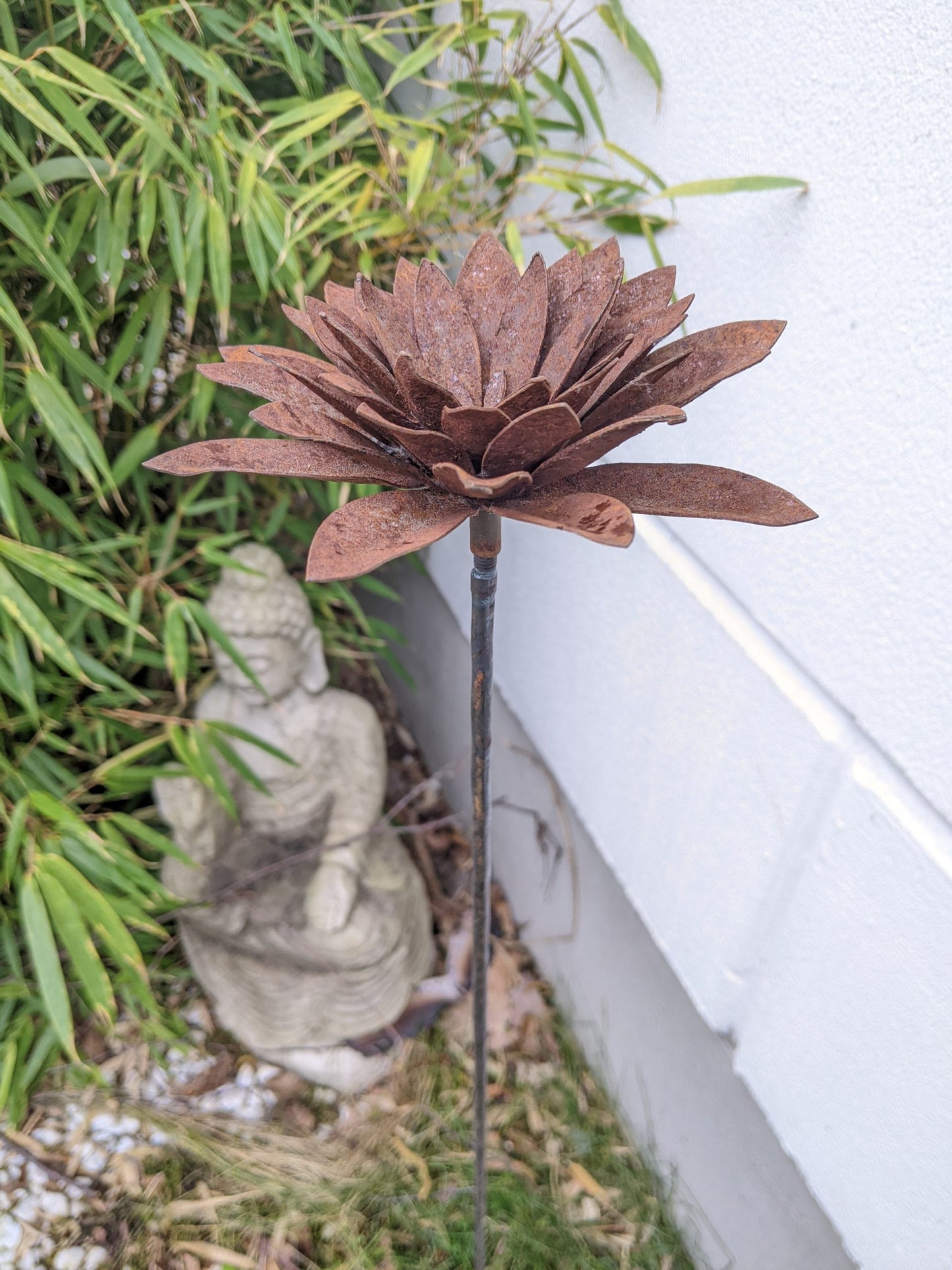 Edelrost Gartenstecker aus Metall , Blumen ,030499