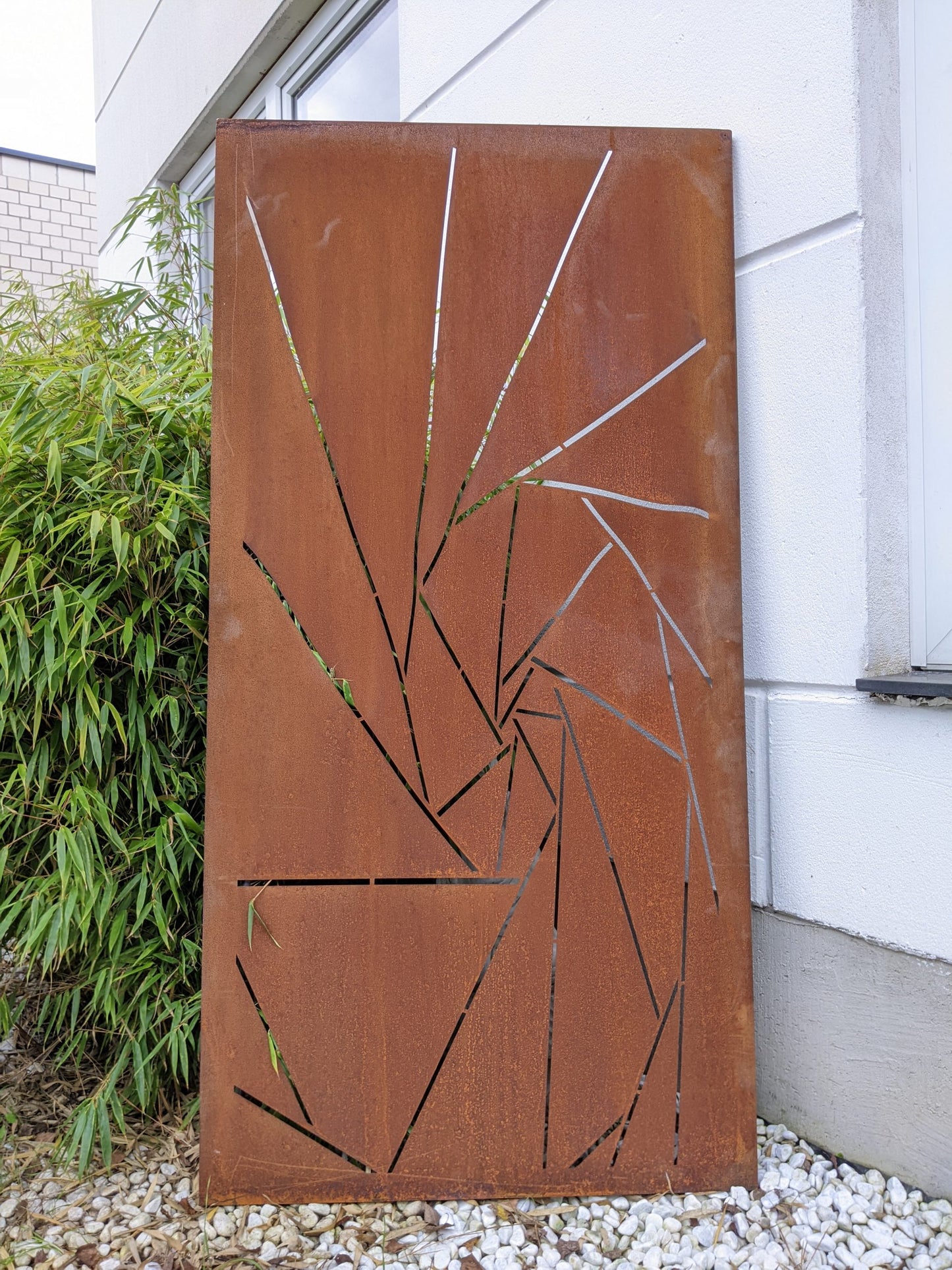 Edelrost Garten Sichtschutzwand modern 032158