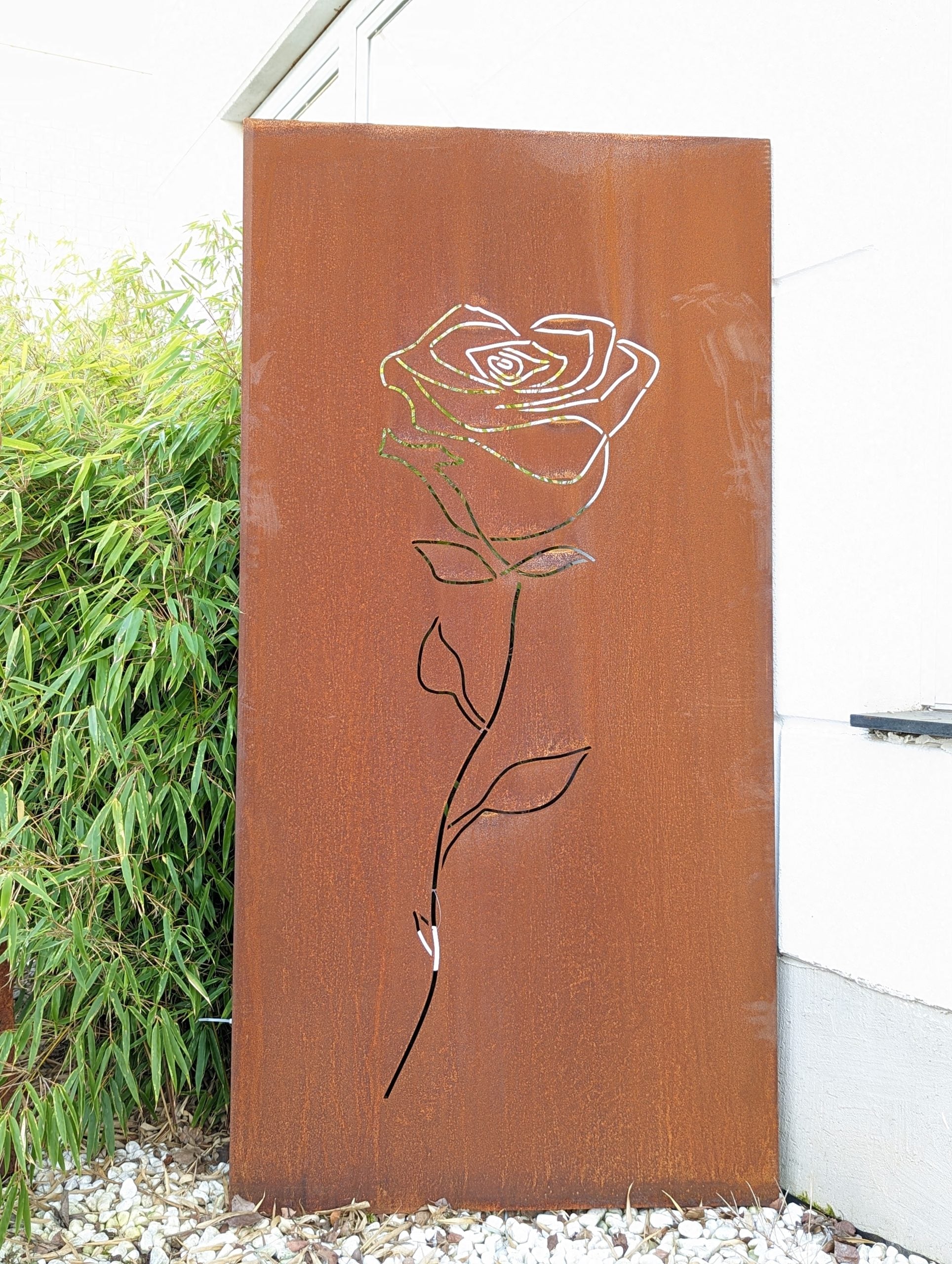 Patina garden roses privacy screen made of metal 1mm, handmade 