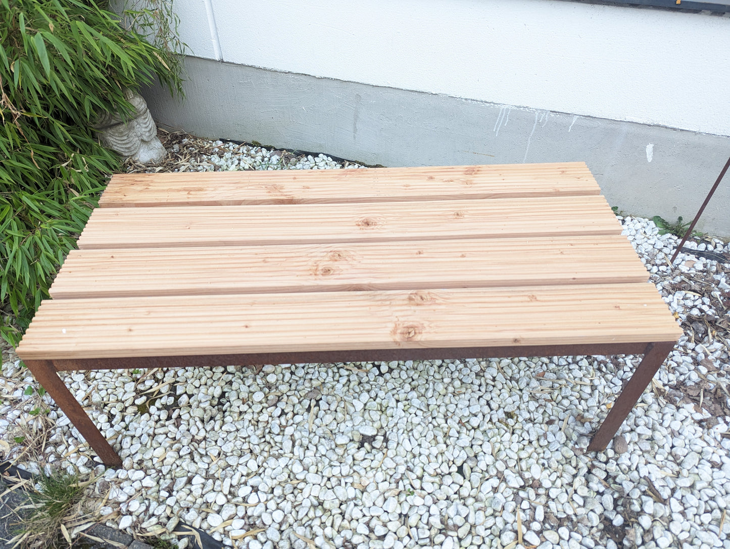 Gartenbank Bank ohne Rücklehne Parkbank Wetterfest Sitzbank ,114 cm lang