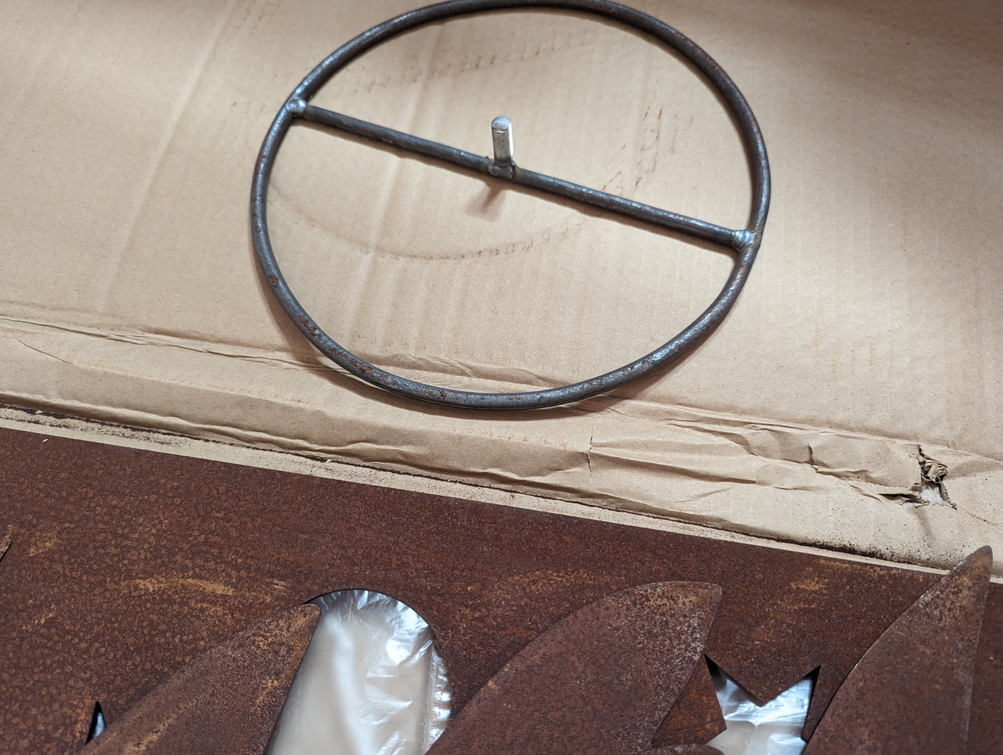 Garden tree rust Christmas tree decoration metal glass ball 041 H80*50cm+dark blue