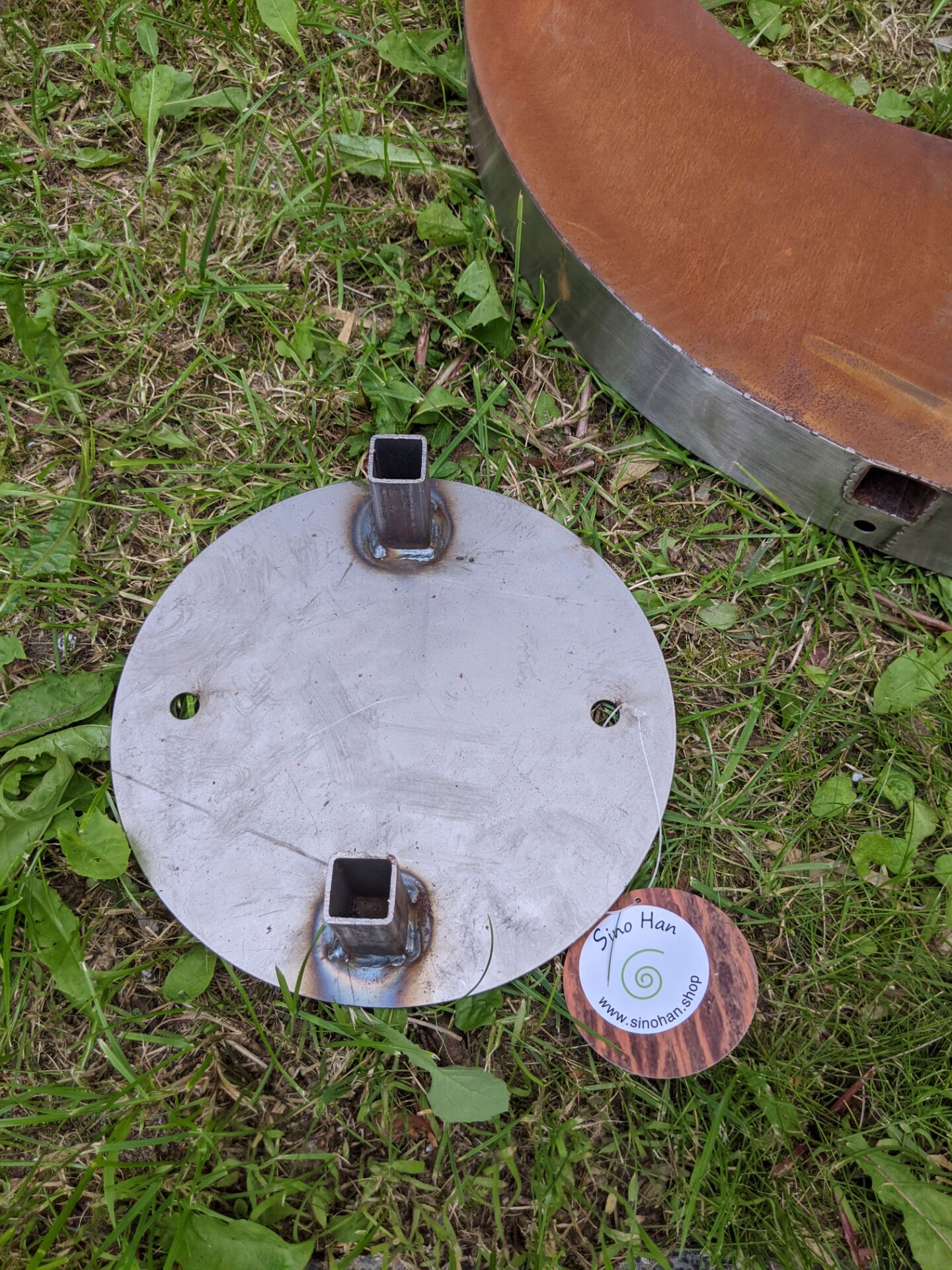 Edelrost Gartenfigure , Gartenstecker, Rostige Eisenplatte plus Edelstahlmaterial,Zweier-Set,75*5und 55*5cm ,032127-1,-2