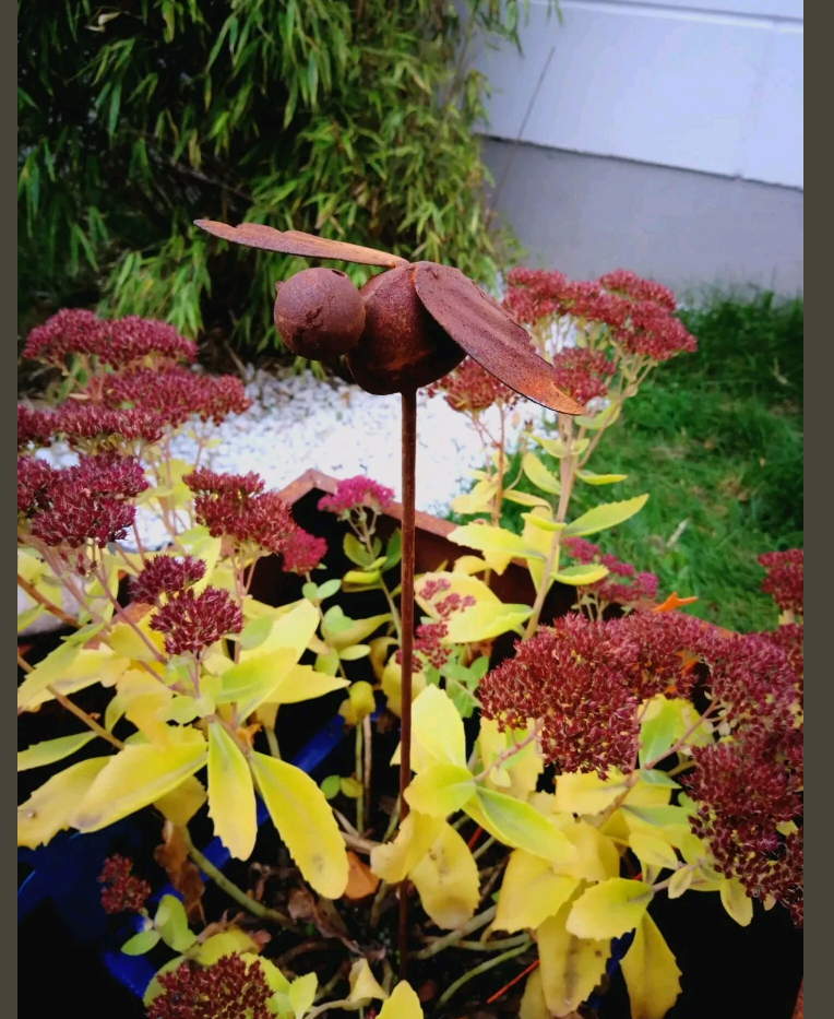 Edelrost Gartenstecker Beetstecker Vogel , Höhe 66cm ,031774