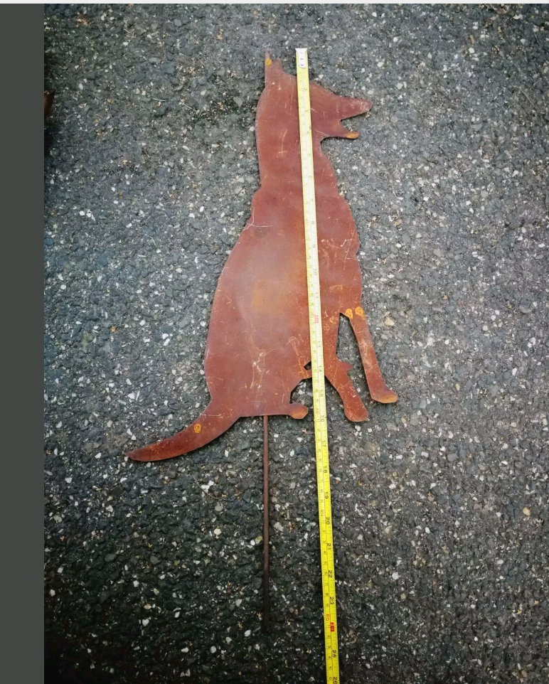 Edelrost Gartenhund Gartenstecker ,Höhe 46cm
