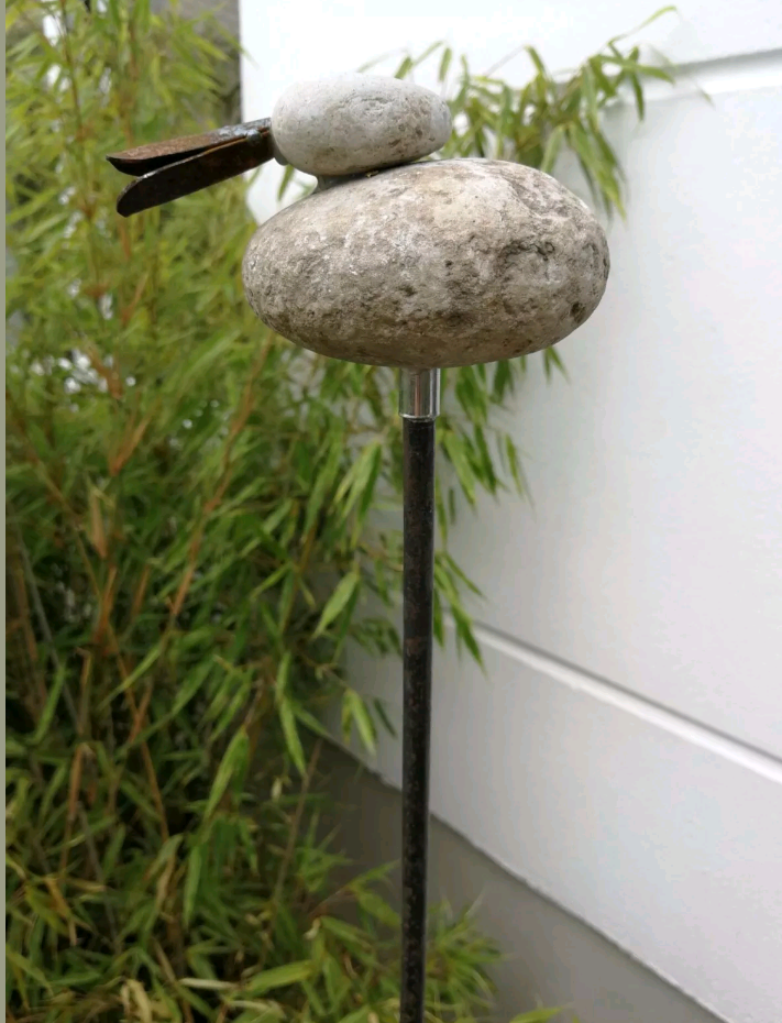 Tuinstecker roest eend tuindecoratie, hoogte 115 cm, 029416