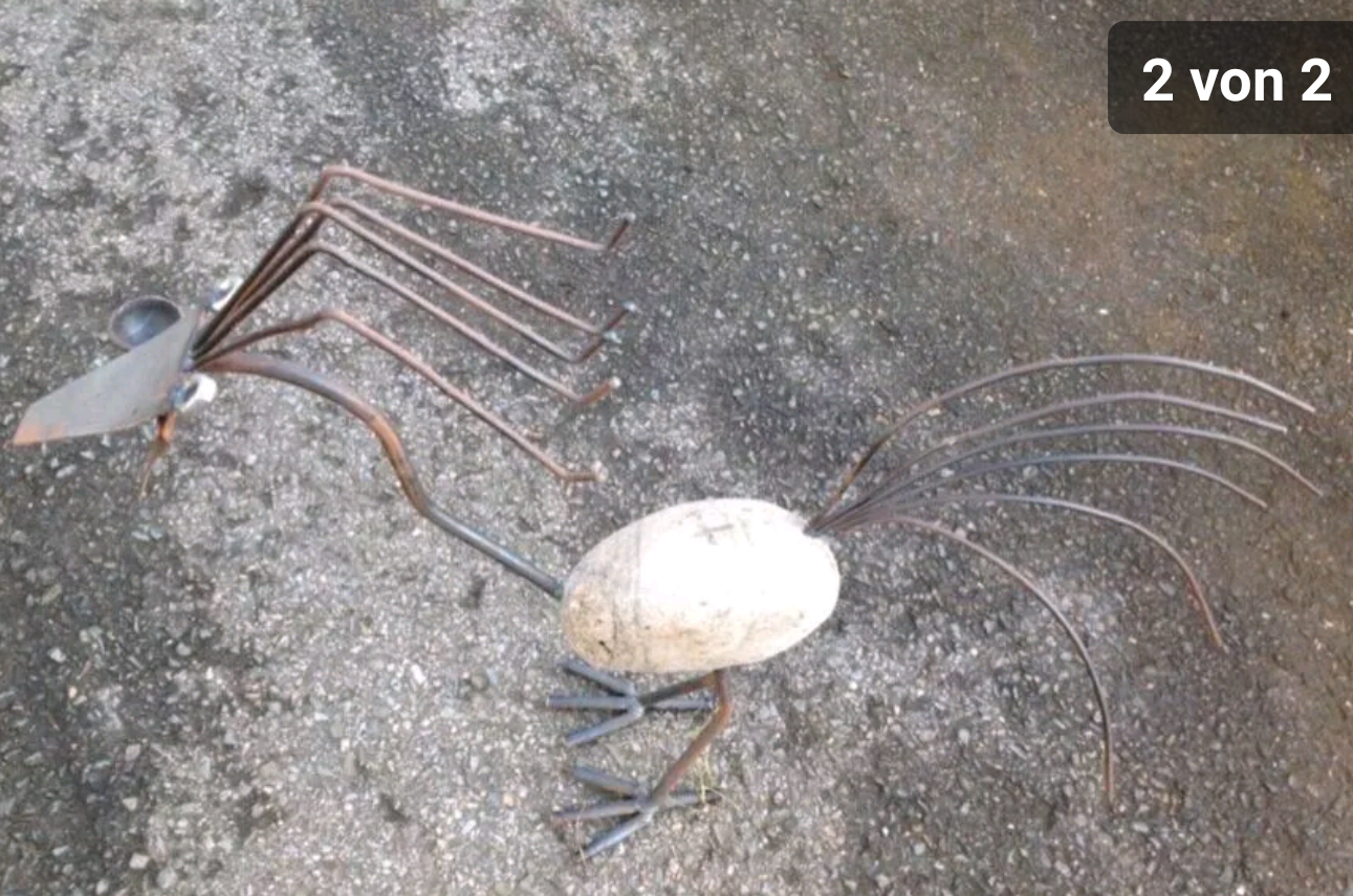 Vogel aus Naturstein, Gartendeko, Höhe 44cm , Handarbeit , 029025