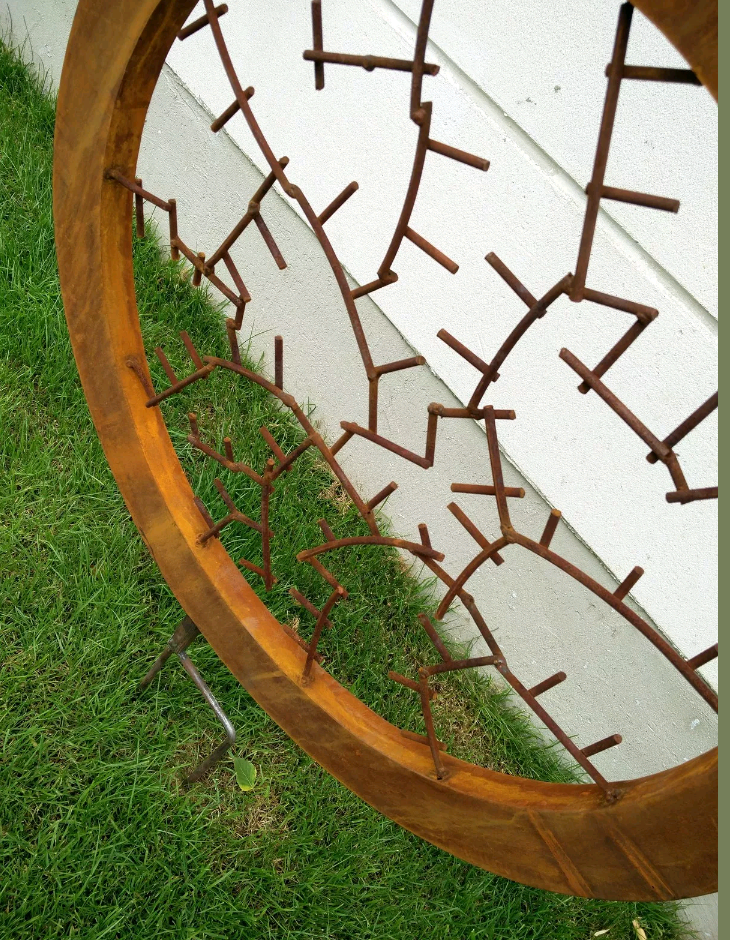 Edelrost Garten Glück symbol aus Metall