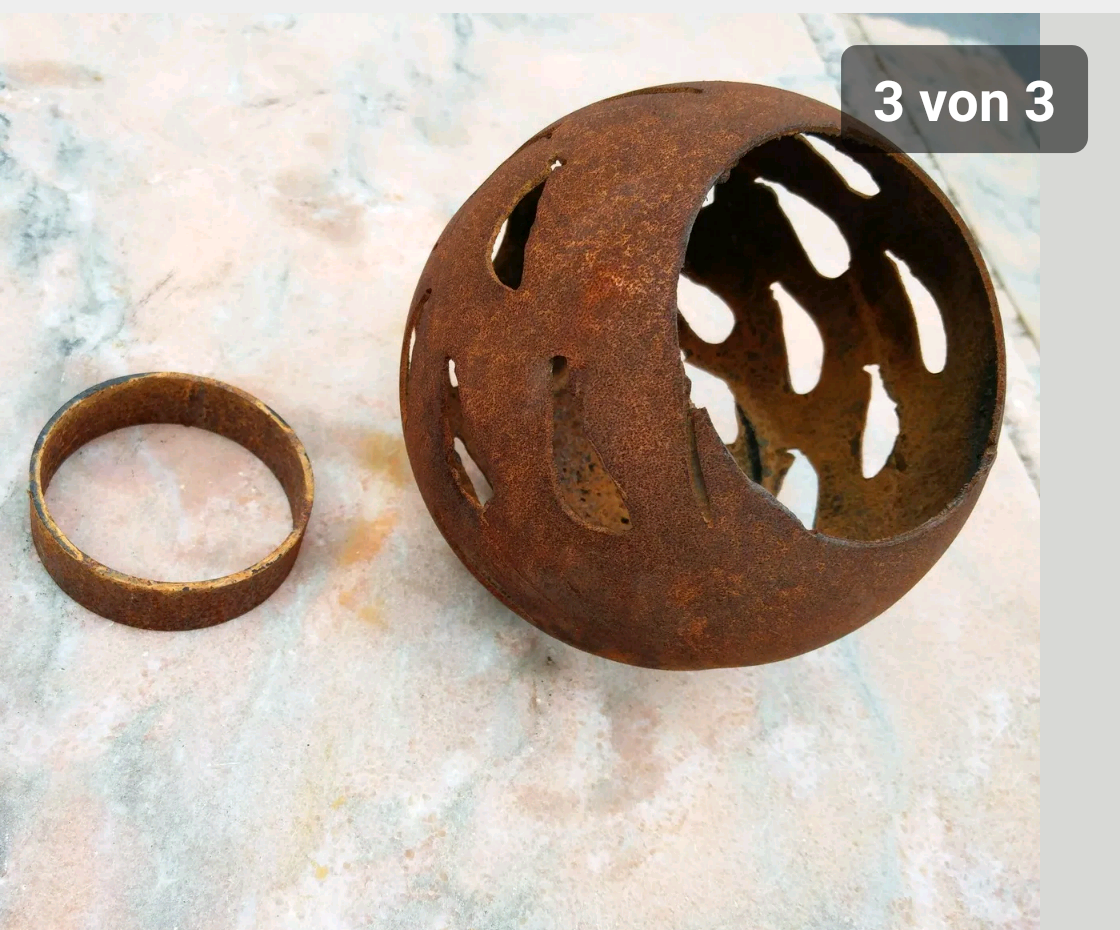 Kerzenschale Kerzenständer Rost Gartenkugel ,aus Metall