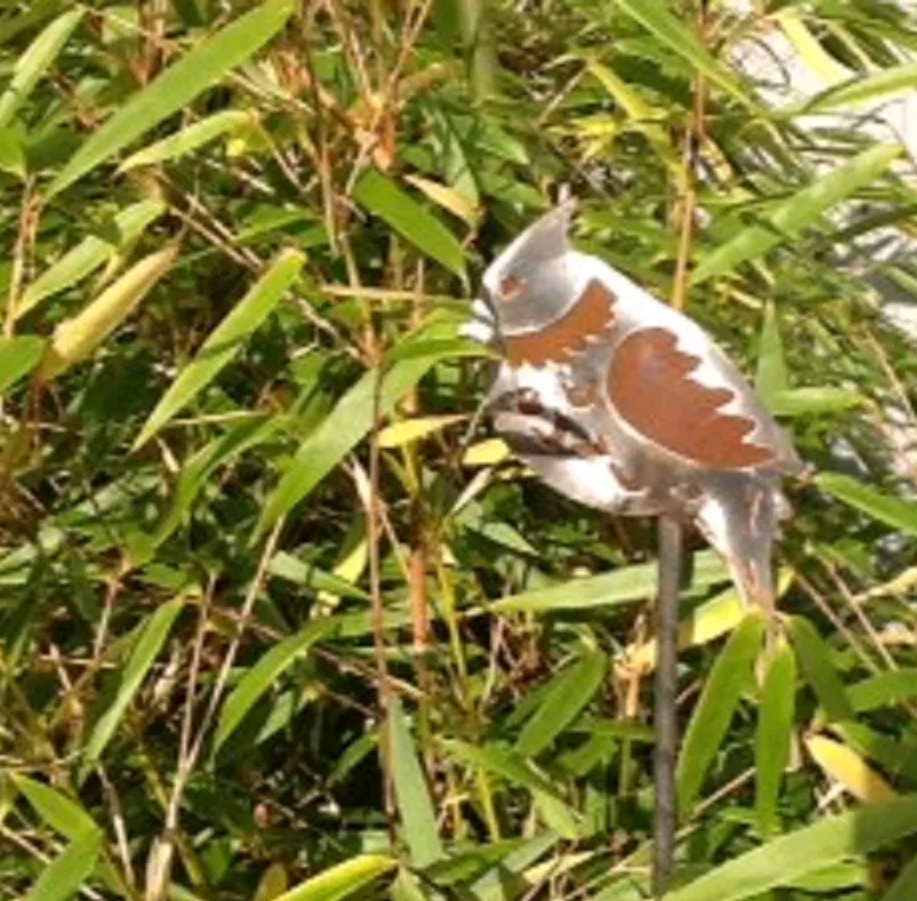 Gartenstecker Beetstecker Edelstahl Vogel Metall