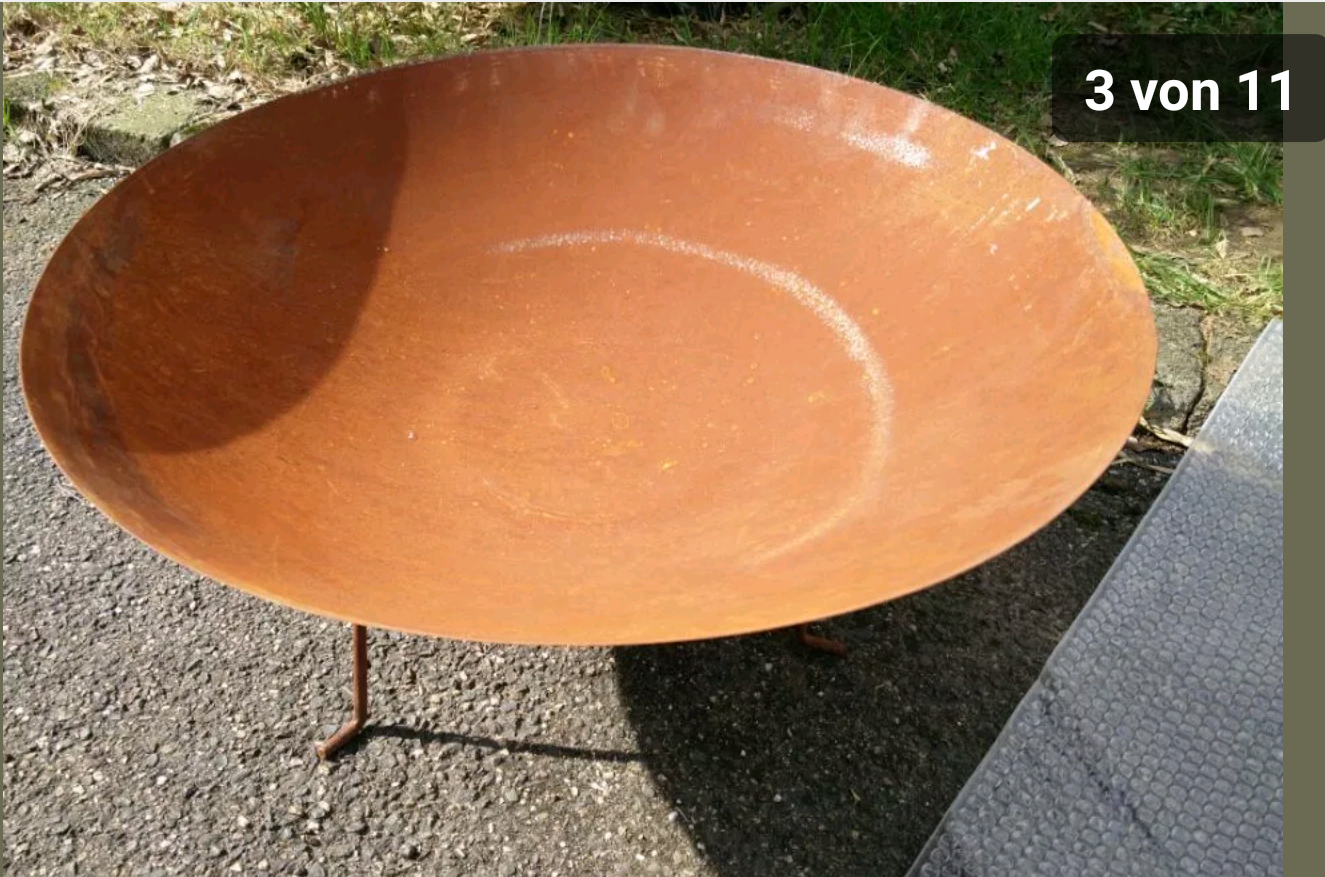 Feuerschale 60cm mit Edelstahl 1.7mm Grill ,BBQ, 1 set