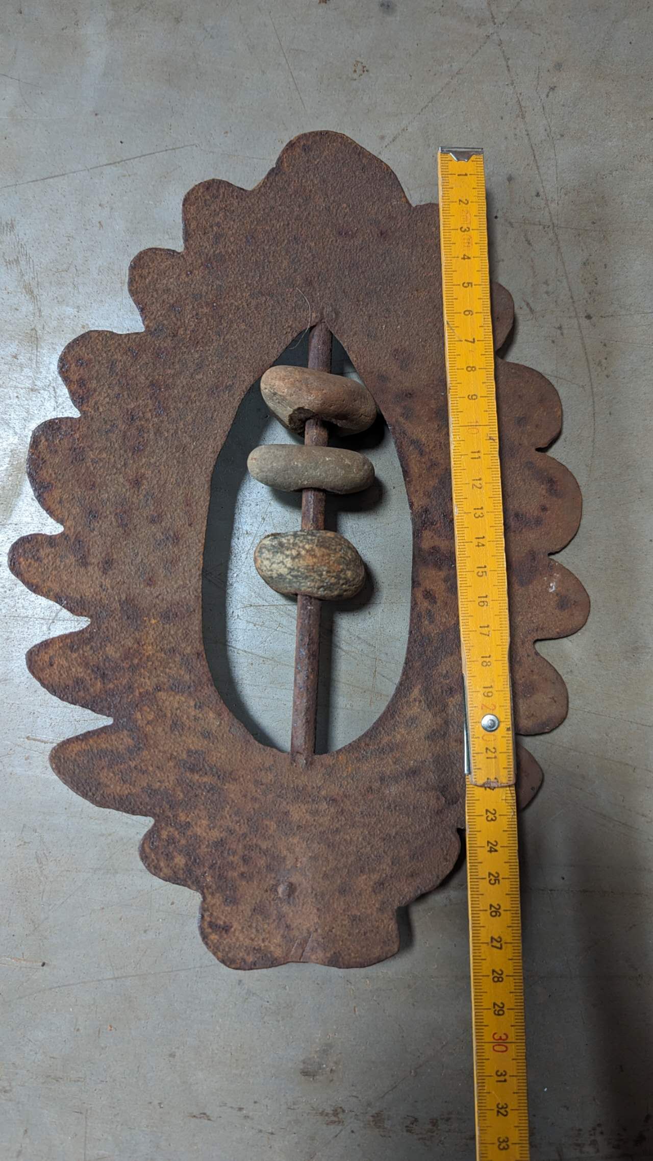 Die einzige !Edelrost Gartenstecker,Blätter , Höhe 125 cm, aus Metall ,Stein
