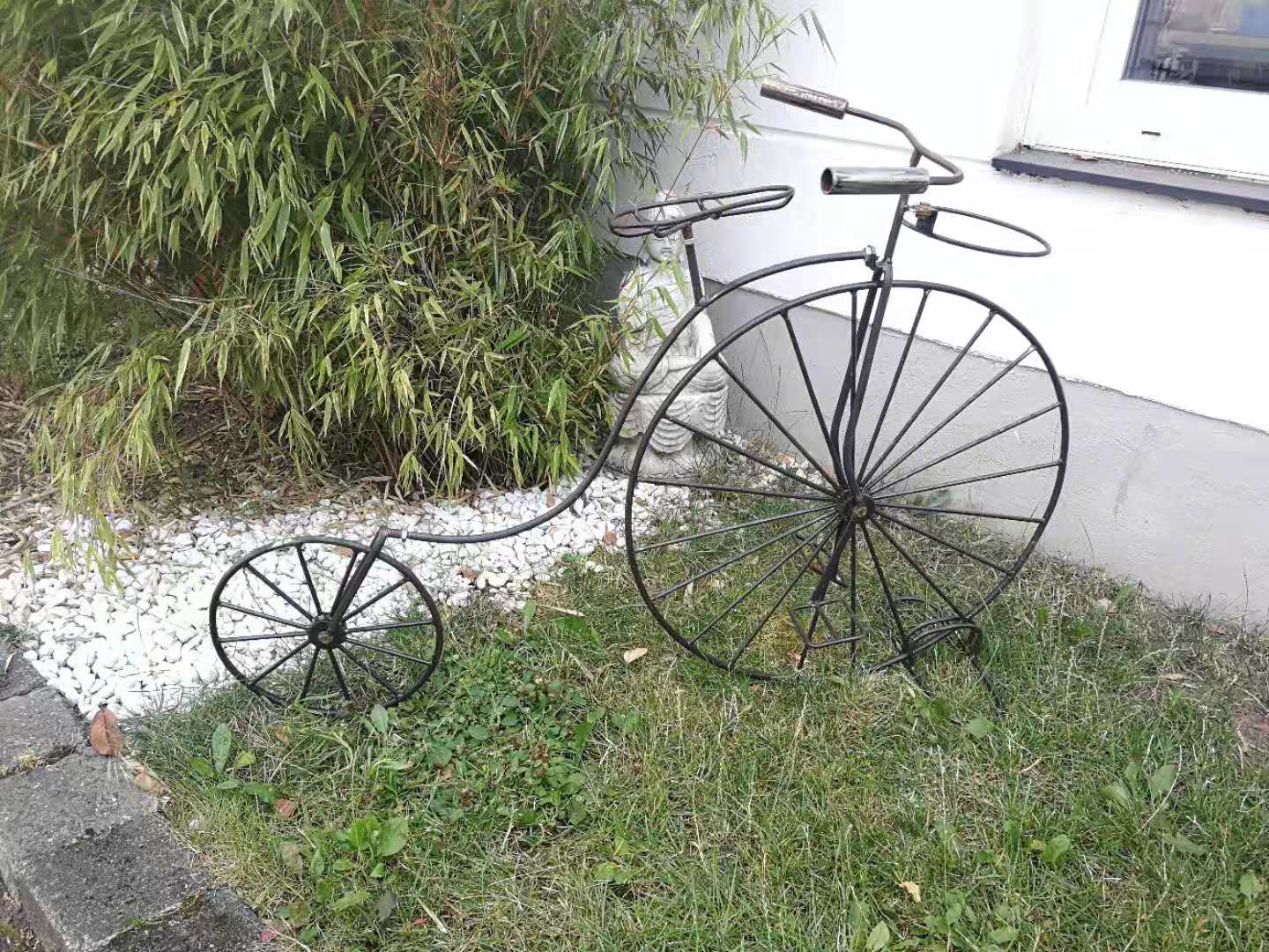 Gartendeko Rund Ständer für Pflanzschale Fahrrad korb Blumentopfregal