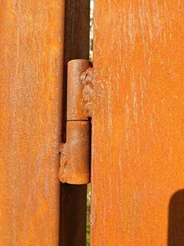 Rusty garden gate made of metal 1mm rust handmade including door lock including posts