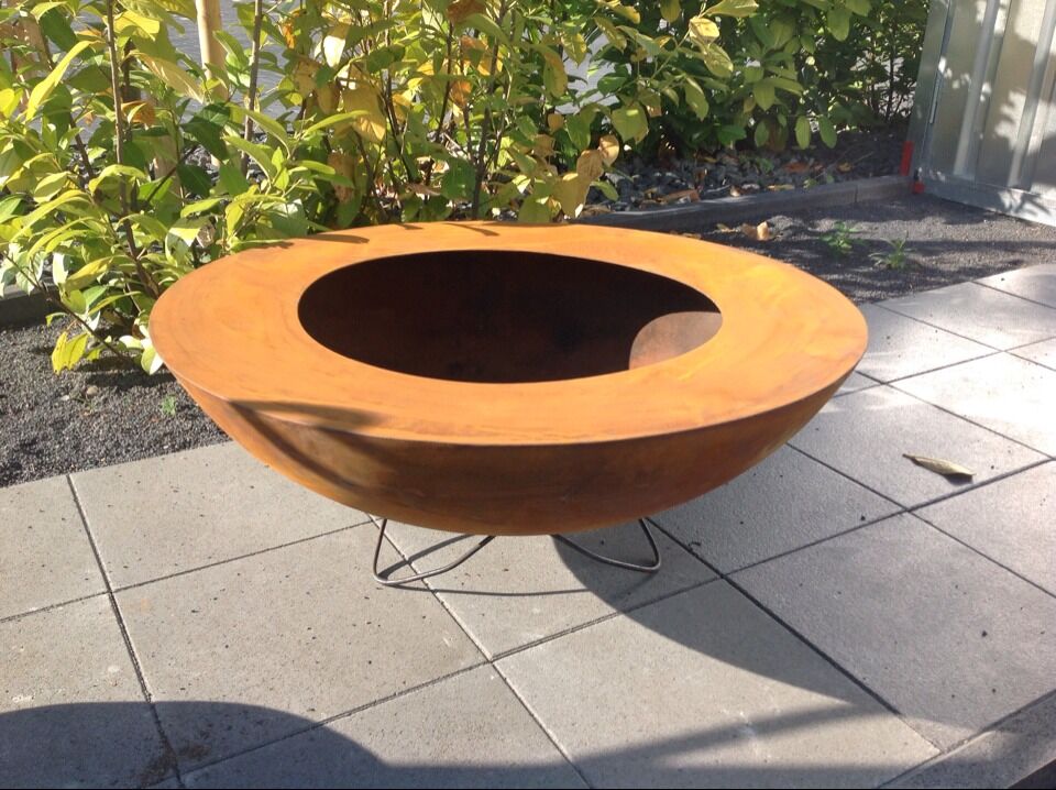 Edelrost fire bowl D=100cm, with stand