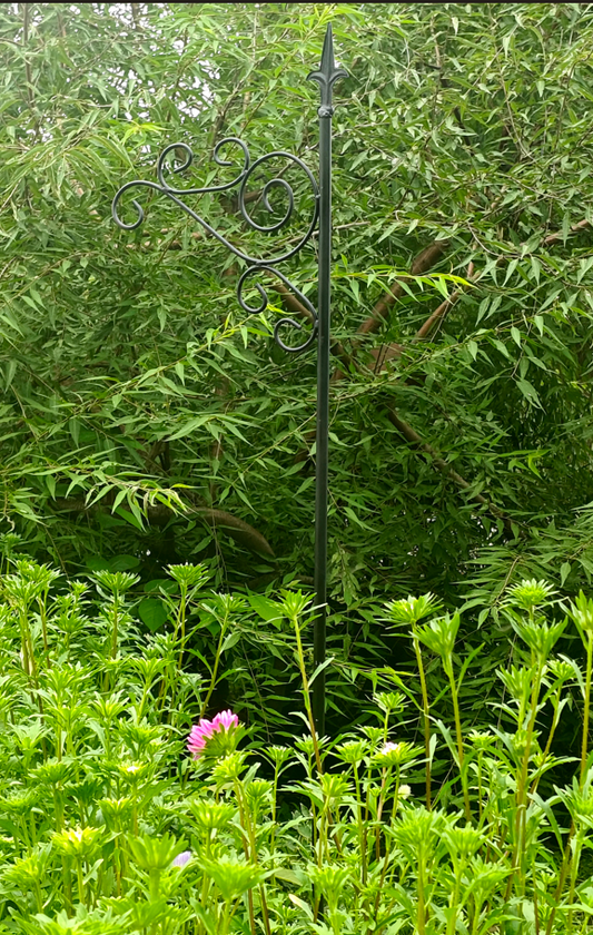 Garten Futterhaken aus Metall schwarz Laternenhaken 180cm 031387BP