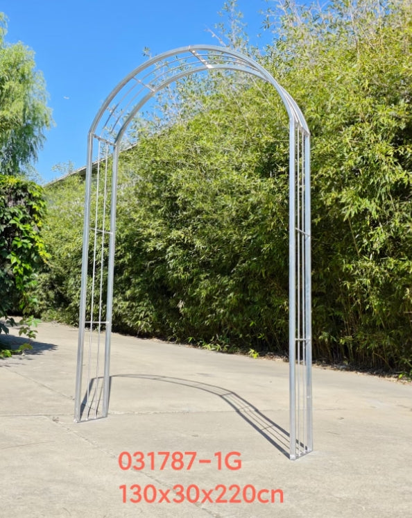 Zen Man Garden rose arch made of galvanized metal