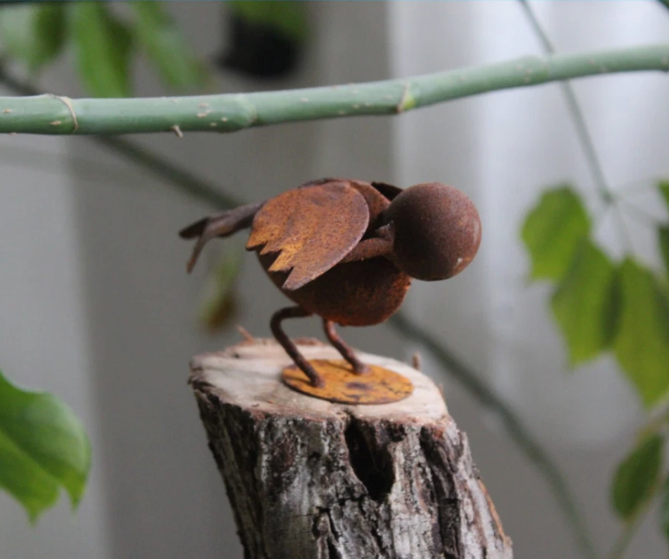 Garten Vogel aus Metall , klein Vogel , Rost ,031789