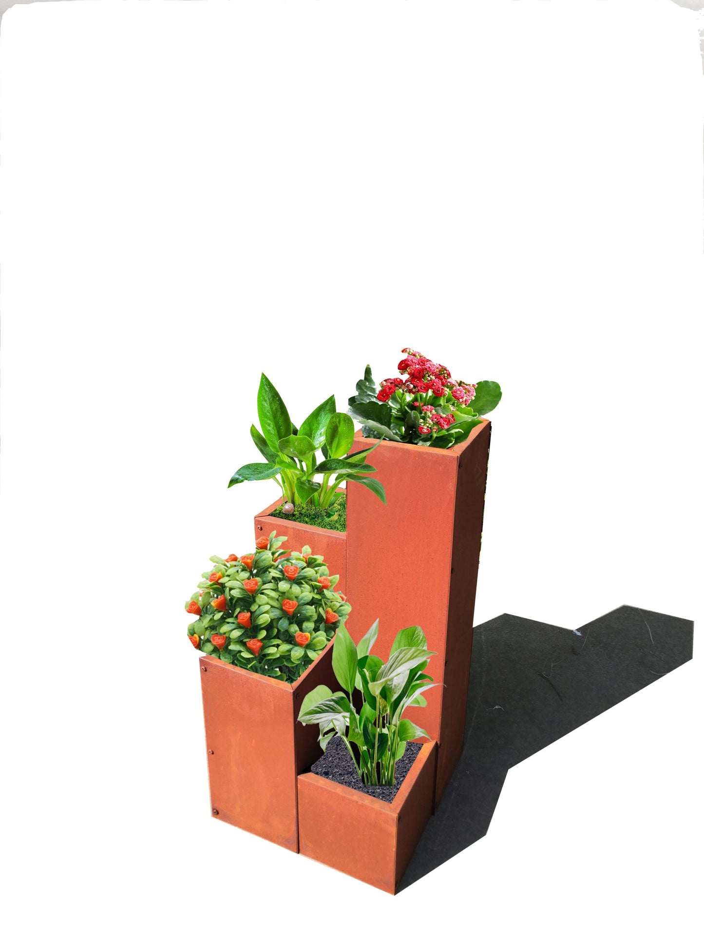 Noble rust plant pot made of metal 1mm rust plant pot L40B40H80cm, 9kg, 032003,