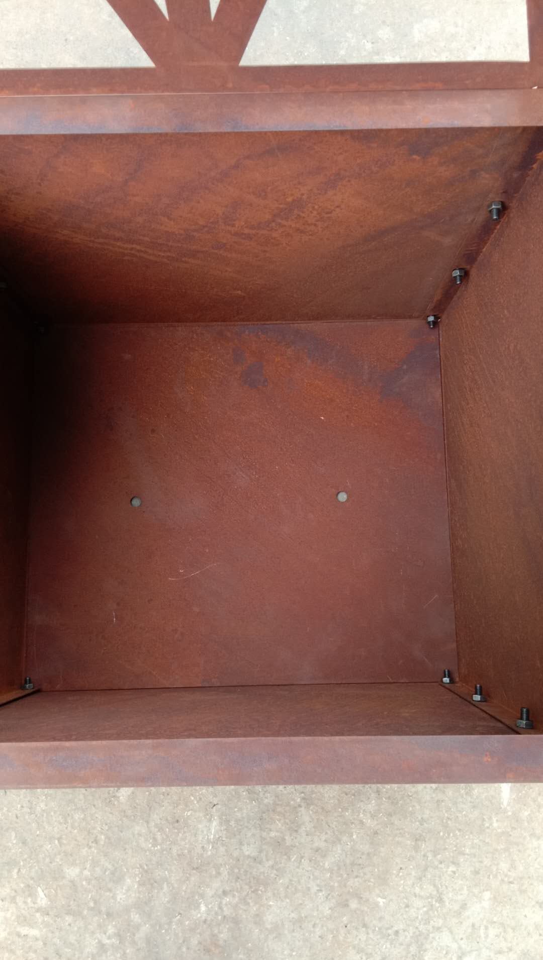 Edelrost Rankkasten mit Rankgitter aus Metall  032025-1 , Höhe 135 cm