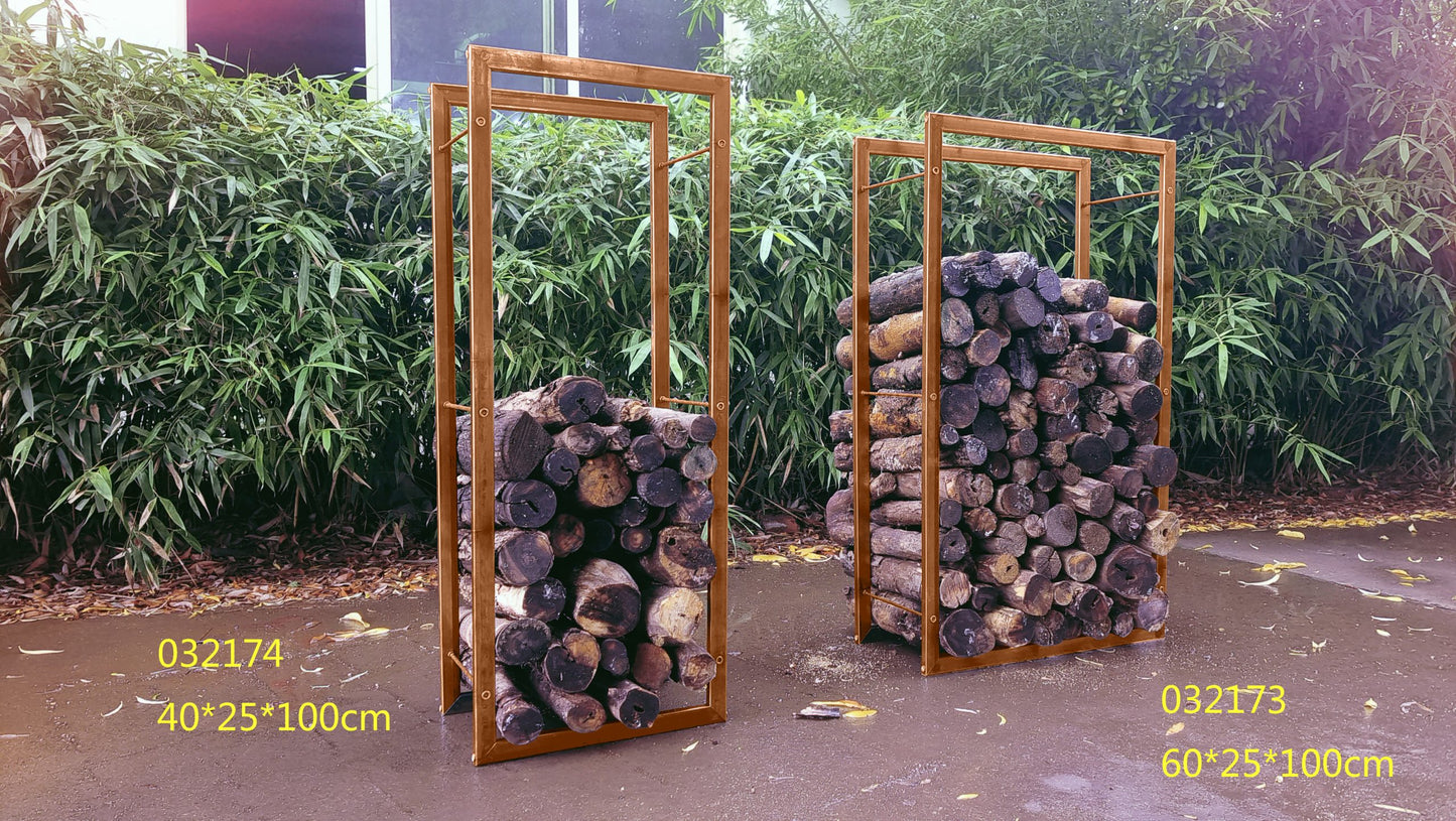 Firewood rack garden rust firewood shelter rust wood rack firewood W25cm H100cm 