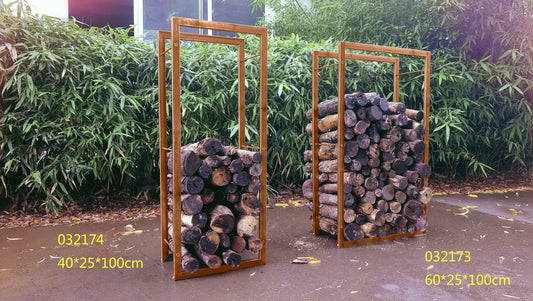 Firewood rack garden rust firewood shelter rust wood rack firewood W25cm H100cm 